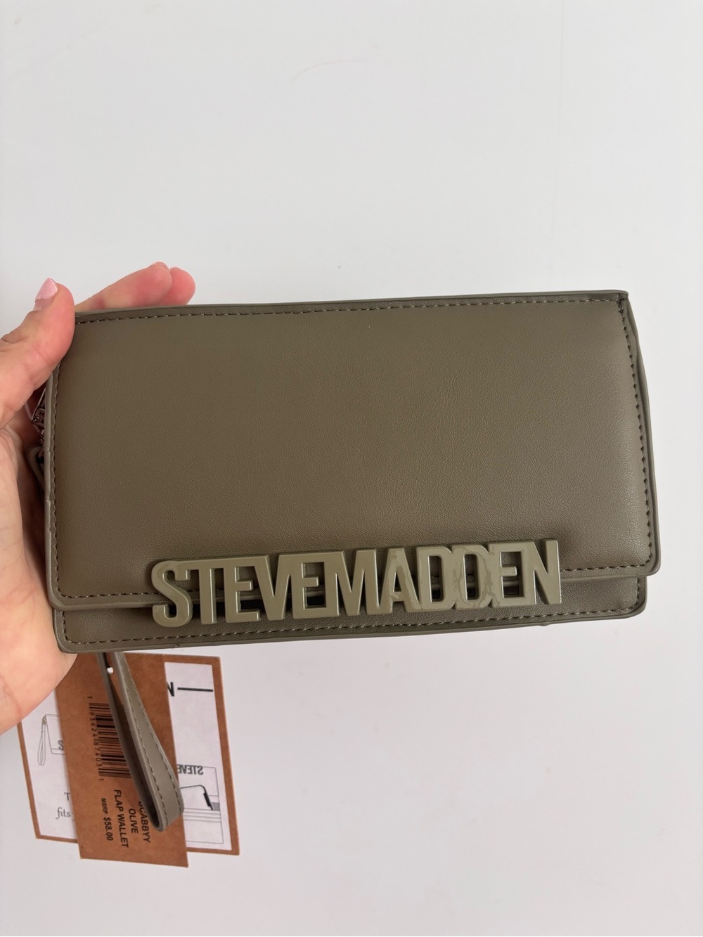 Steve Madden Olive Green Logo Crossbody Wallet